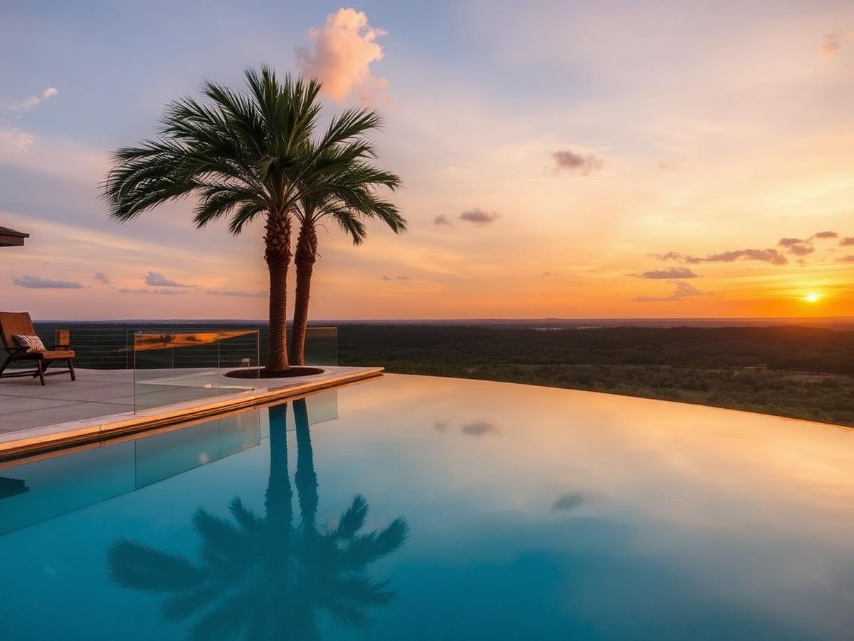 Luxury residential infinity pool in Central Texas